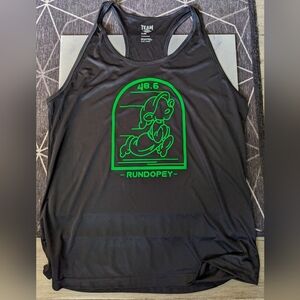 Black Tank Top with Green Graphic